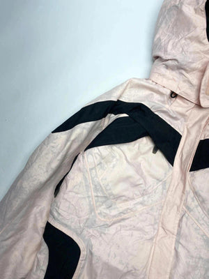 Women's Utility Jacket with Hood - Light Pink and Black