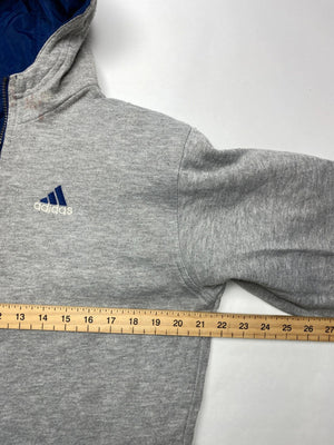 Vintage Adidas Blue Hooded Windbreaker Jacket