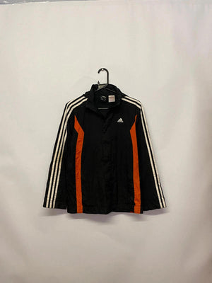 Adidas Black & Orange Fleece-Lined Track Jacket