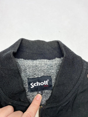 Schott NYC Black Utility Vest – Fleece Lined – Workwear Style