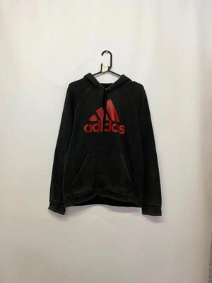 Adidas Black Hoodie with Red Logo – Size M