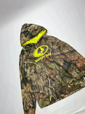Mossy Oak Camo Hoodie Neon Lined Outdoor Hunting Streetwear