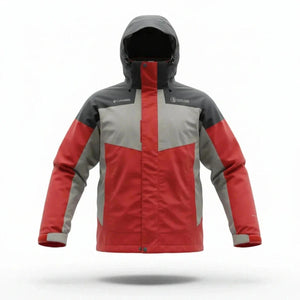 Columbia Hooded Waterproof Jacket Red Grey – Youth 14–16