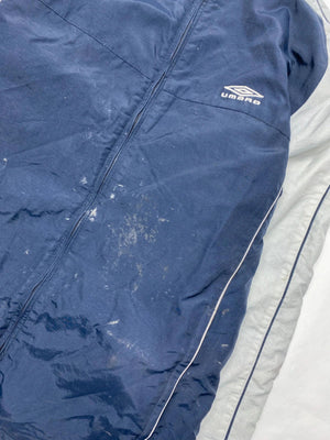 Umbro Navy & Grey Retro Sports Jacket with Hood
