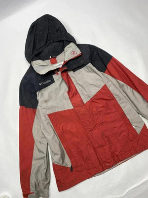 Columbia Hooded Waterproof Jacket Red Grey – Youth 14–16