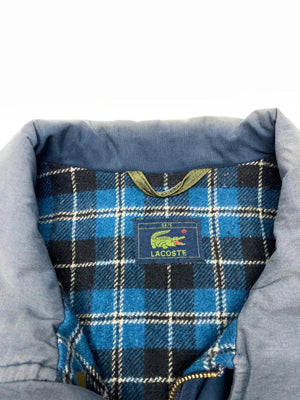 Vintage Lacoste Blue Waxed Jacket with Tartan Lining