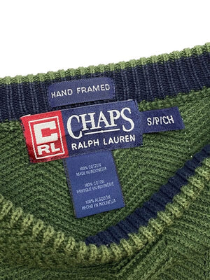 Green CHAPS Crew-neck Jumper Men's Small Northern Pole Vintage Wholesale 