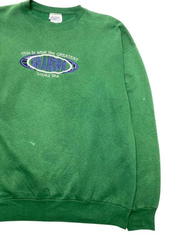 Green Hanes Embroidery Sweatshirt Men's Large Northern Pole Vintage Wholesale 