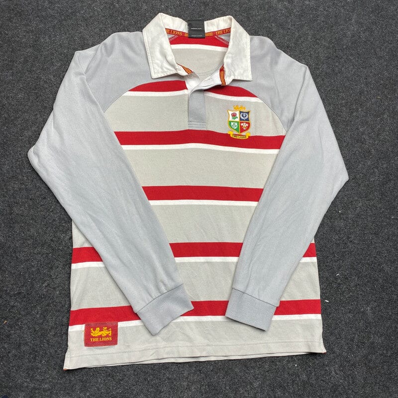 Grey Adidas The Lions Long Sleeve Polo-shirt Men's Medium Northern Pole Vintage Wholesale 