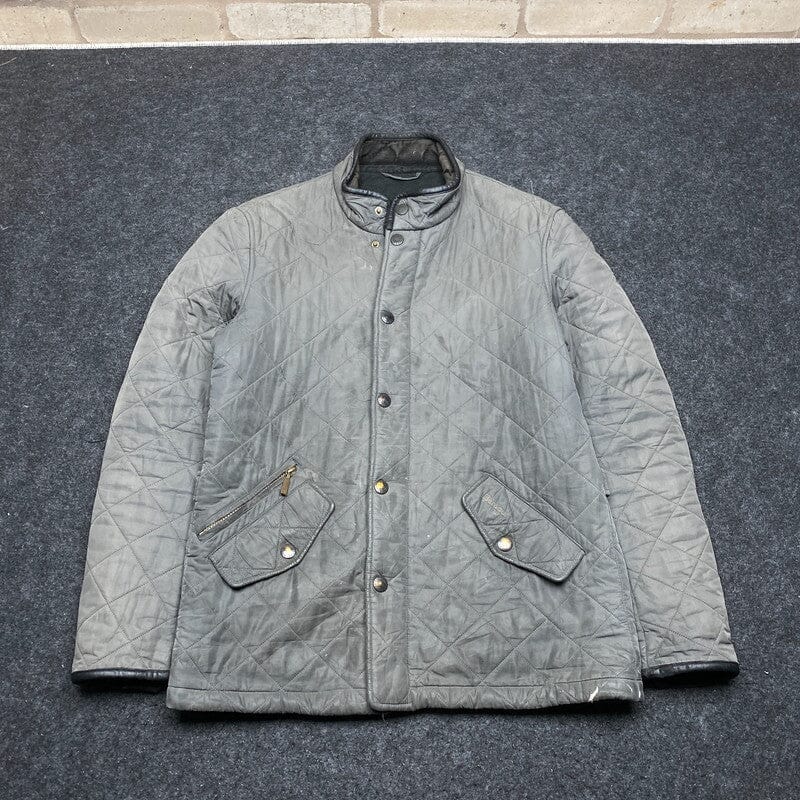 Grey Barbour Quilted Jacket Men's Small Northern Pole Vintage Wholesale 