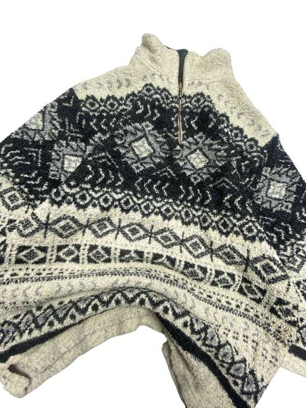 Grey-Black 1/4 Zip-up Fleece Sweatshirt Men's Medium Northern Pole Vintage Wholesale 