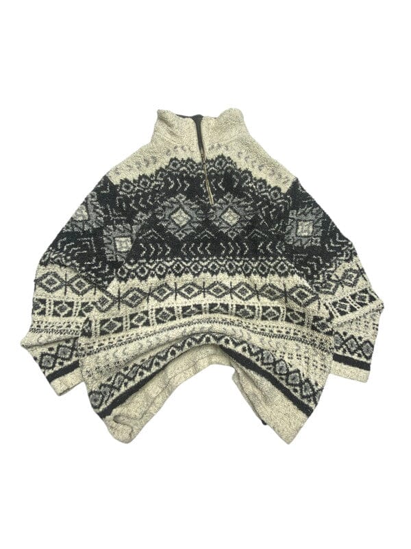 Grey-Black 1/4 Zip-up Fleece Sweatshirt Men's Medium Northern Pole Vintage Wholesale 