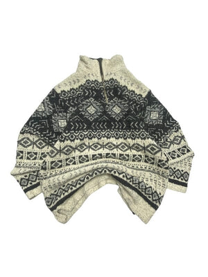 Grey-Black 1/4 Zip-up Fleece Sweatshirt Men's Medium Northern Pole Vintage Wholesale 