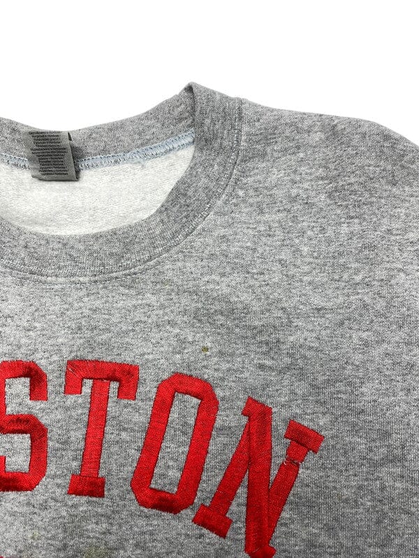 Grey Boston Uni Embroidery Sweatshirt Men's Medium Northern Pole Vintage Wholesale 