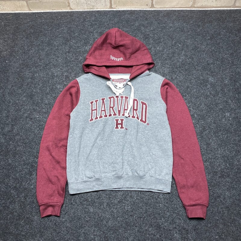 Grey-Burgundy Harvard Hoodie Medium Northern Pole Vintage Wholesale 