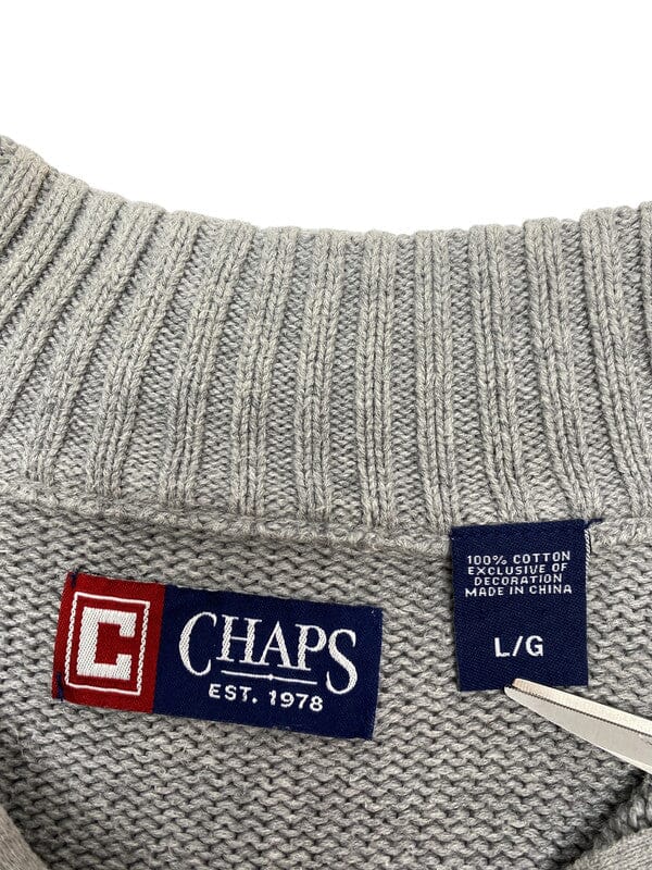Grey CHAPS 1/4 Zip-up Jumper Women's Large Northern Pole Vintage Wholesale 