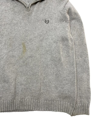 Grey CHAPS 1/4 Zip-up Jumper Women's Large Northern Pole Vintage Wholesale 