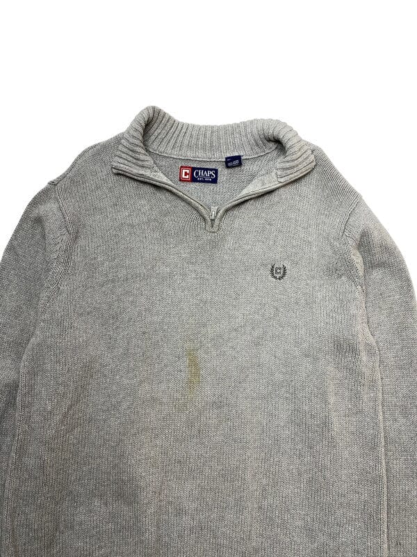 Grey CHAPS 1/4 Zip-up Jumper Women's Large Northern Pole Vintage Wholesale 