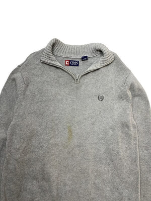 Grey CHAPS 1/4 Zip-up Jumper Women's Large Northern Pole Vintage Wholesale 