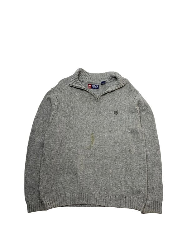 Grey CHAPS 1/4 Zip-up Jumper Women's Large Northern Pole Vintage Wholesale 