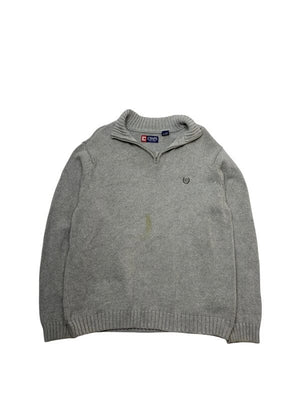 Grey CHAPS 1/4 Zip-up Jumper Women's Large Northern Pole Vintage Wholesale 