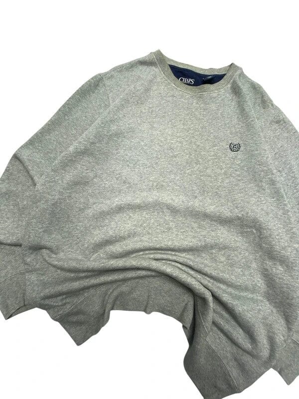 Grey CHAPS Chest Logo Sweatshirt Men's Medium Northern Pole Vintage Wholesale 