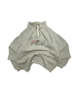Grey FILA 1/4 Zip-up Sweatshirt Men's XL Northern Pole Vintage Wholesale 
