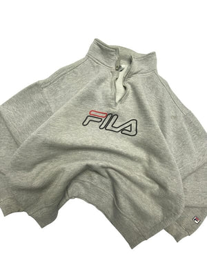 Grey FILA 1/4 Zip-up Sweatshirt Men's XL Northern Pole Vintage Wholesale 