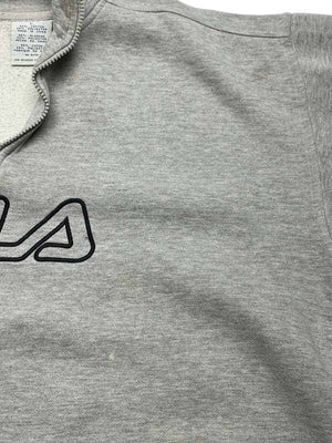 Grey FILA 1/4 Zip-up Sweatshirt Men's XL Northern Pole Vintage Wholesale 