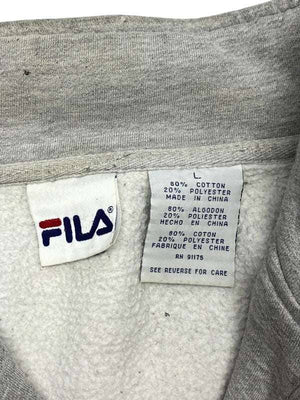 Grey FILA 1/4 Zip-up Sweatshirt Men's XL Northern Pole Vintage Wholesale 