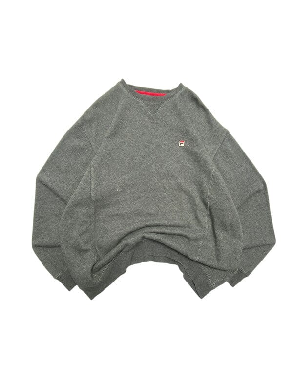 Grey FILA Chest Logo Sweatshirt Men's Large Northern Pole Vintage Wholesale 