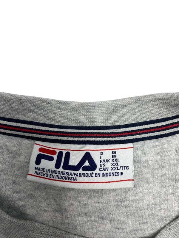 Grey FILA Chest Logo Sweatshirt Men's XL Northern Pole Vintage Wholesale 