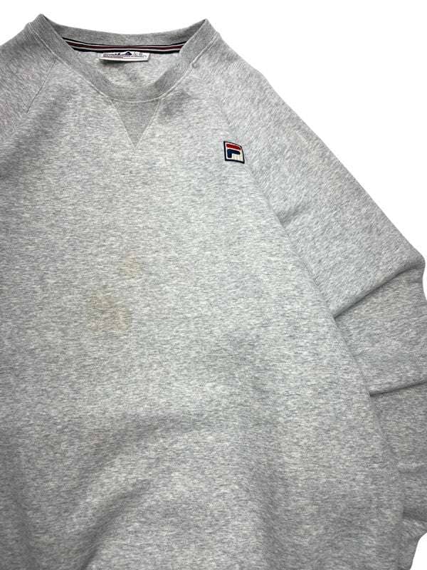 Grey FILA Chest Logo Sweatshirt Men's XL Northern Pole Vintage Wholesale 