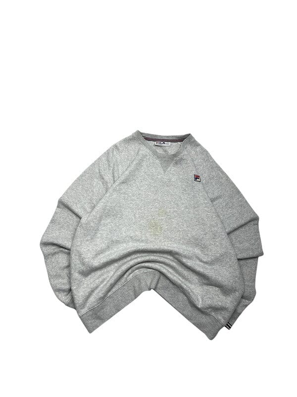 Grey FILA Chest Logo Sweatshirt Men's XL Northern Pole Vintage Wholesale 