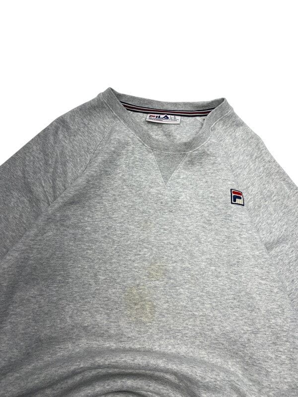 Grey FILA Chest Logo Sweatshirt Men's XL Northern Pole Vintage Wholesale 