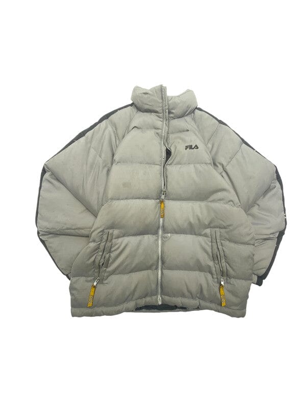 Grey FILA Puffer Jacket Men's Medium Northern Pole Vintage Wholesale 