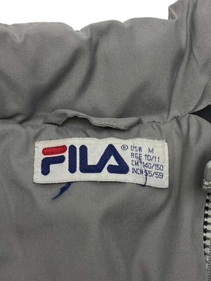 Grey FILA Puffer Jacket Men's Medium Northern Pole Vintage Wholesale 