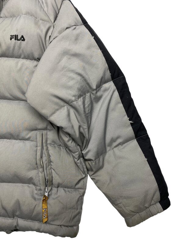 Grey FILA Puffer Jacket Men's Medium Northern Pole Vintage Wholesale 