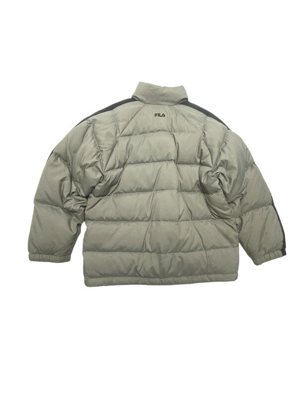 Grey FILA Puffer Jacket Men's Medium Northern Pole Vintage Wholesale 