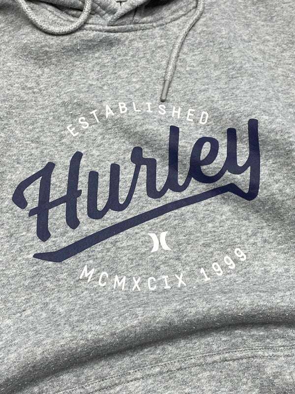 Grey Hurley Print Hoodie Men's Large Northern Pole Vintage Wholesale 
