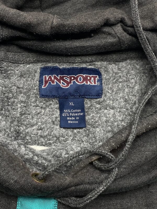 Grey Jansport Badge Hoodie Men's XL Northern Pole Vintage Wholesale 