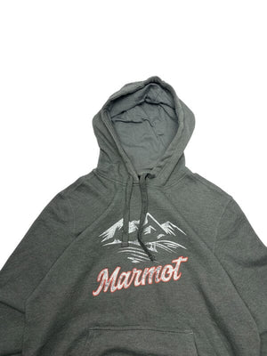 Grey Marmot Print Hoodie Women's XL Northern Pole Vintage Wholesale 