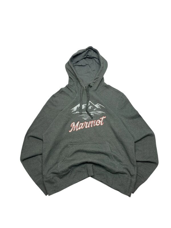 Grey Marmot Print Hoodie Women's XL Northern Pole Vintage Wholesale 