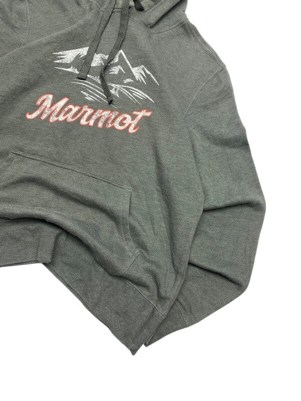 Grey Marmot Print Hoodie Women's XL Northern Pole Vintage Wholesale 