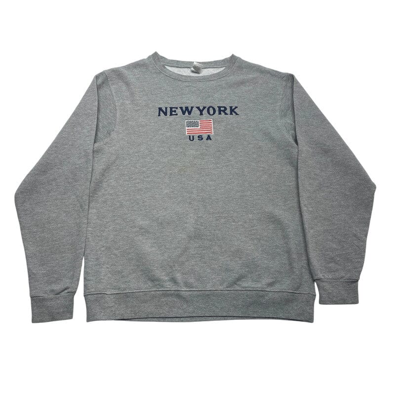 Grey Matrix Embroidery Sweatshirt Men's Medium Northern Pole Vintage Wholesale 