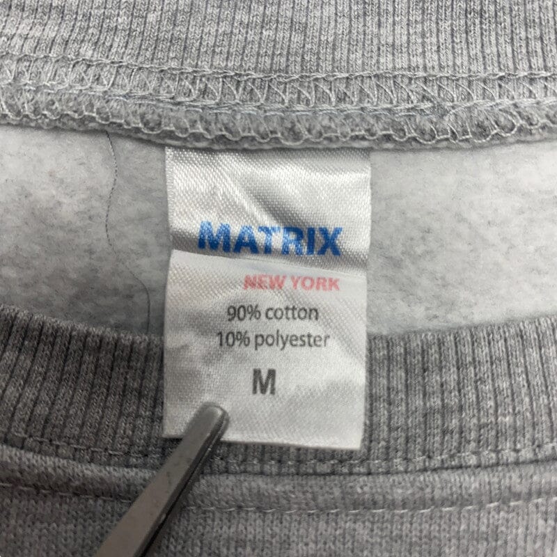 Grey Matrix Embroidery Sweatshirt Men's Medium Northern Pole Vintage Wholesale 