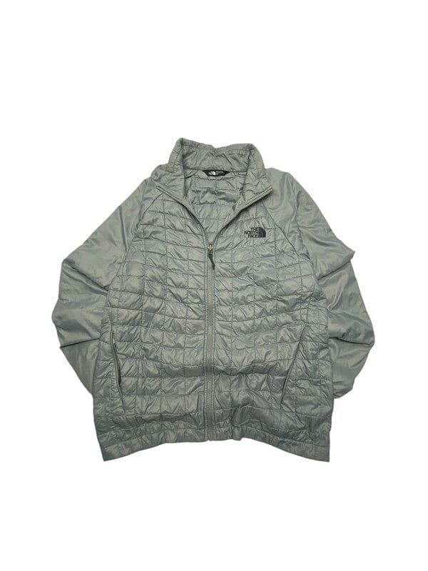 Grey North Face Quilted Jacket Men's medium Northern Pole Vintage Wholesale 