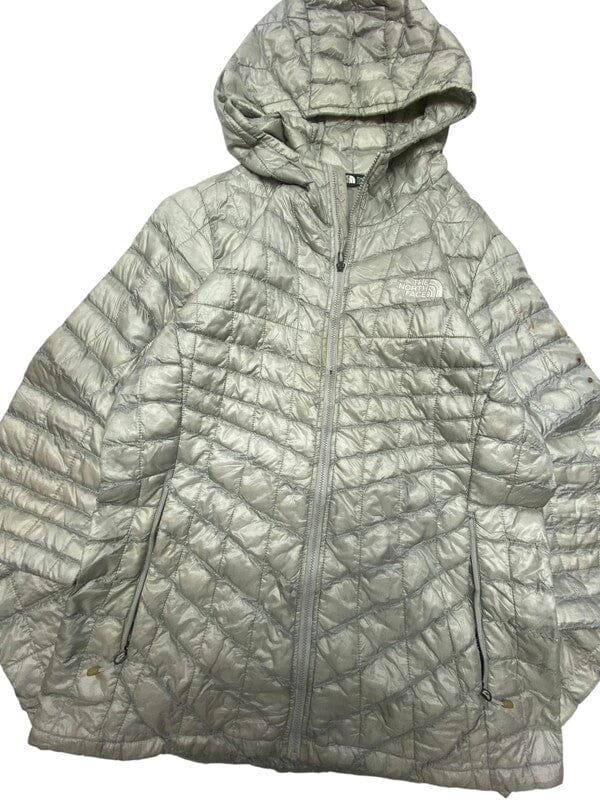 Grey The North Face Puffer Jacket Women's Large Northern Pole Vintage Wholesale 