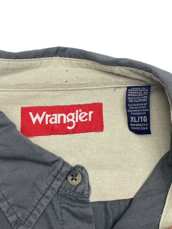 Grey Wrangler Short-sleeved Shirt Men's XL Northern Pole Vintage Wholesale 