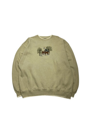 Khaki C&B Sweatshirt Men's XL Northern Pole Vintage Wholesale 